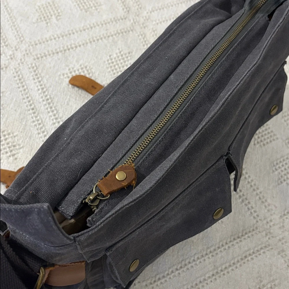 Kattee Leather Canvas Camera Bags for Men Vintage DSLR SLR Messenger Shoulder...
